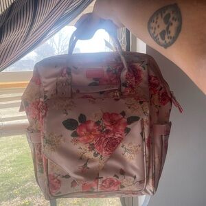 Floral Pink Women's Diaper Bag